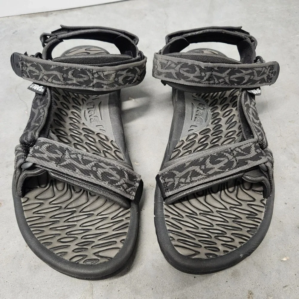Teva Katavi 2 Mens Sport Sandals Grey Black Adjustable Straps Size 12 6603